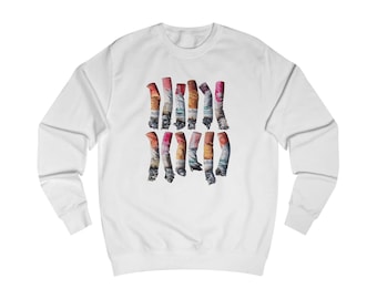Grunge Lipstick Cigarette Sweatshirt | Edgy Pop Art Crewneck | Alternative Streetwear Hoodie | Aesthetic Trash Art Top | Y2K Indie Clothes