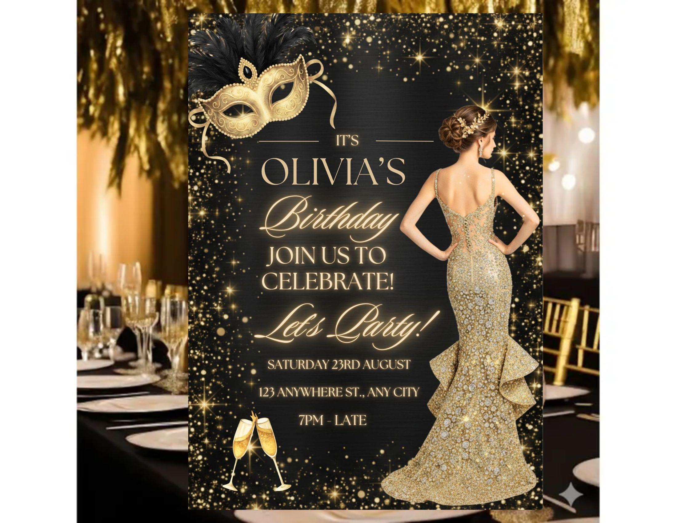 Black and Gold Masquerade Dress - Etsy