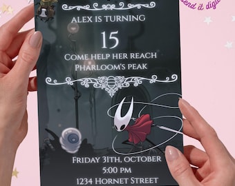 Hollow Knight Silksong Birthday Invitation Template, Editable on Canva (Digital and Printable)