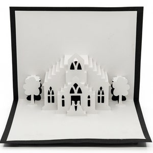 Tarjeta emergente en 3D para capilla de bodas lésbicas: celebración del mismo sexo para dos novias, regalo de compromiso LGBTQ+
