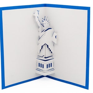 Estátua da Liberdade 3D Pop Up Blank Card: Lembrança de marco de Nova York para o Dia da Independência e celebrações patrióticas