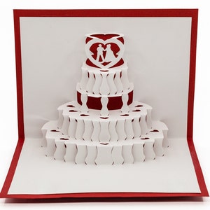 Wedding Cake Elegant 3D Pop Up Card: Unique Engagement Gift for Couples, Newlyweds & Anniversary