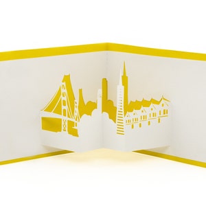San Francisco Skyline 3D Pop Up Card: Golden Gate Bridge, Transamerica Pyramid, Cityscape Art