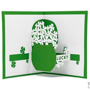 Carte pop-up Pot of Gold pour la Saint-Patrick : voeux irlandais avec décoration porte-bonheur