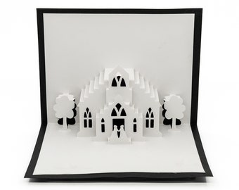 Lesbian Wedding Chapel 3D Pop Up Card: Same-Sex Celebration Gift