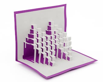 Geometric 3D Pop Up Card: Handmade Kirigami Paper Art