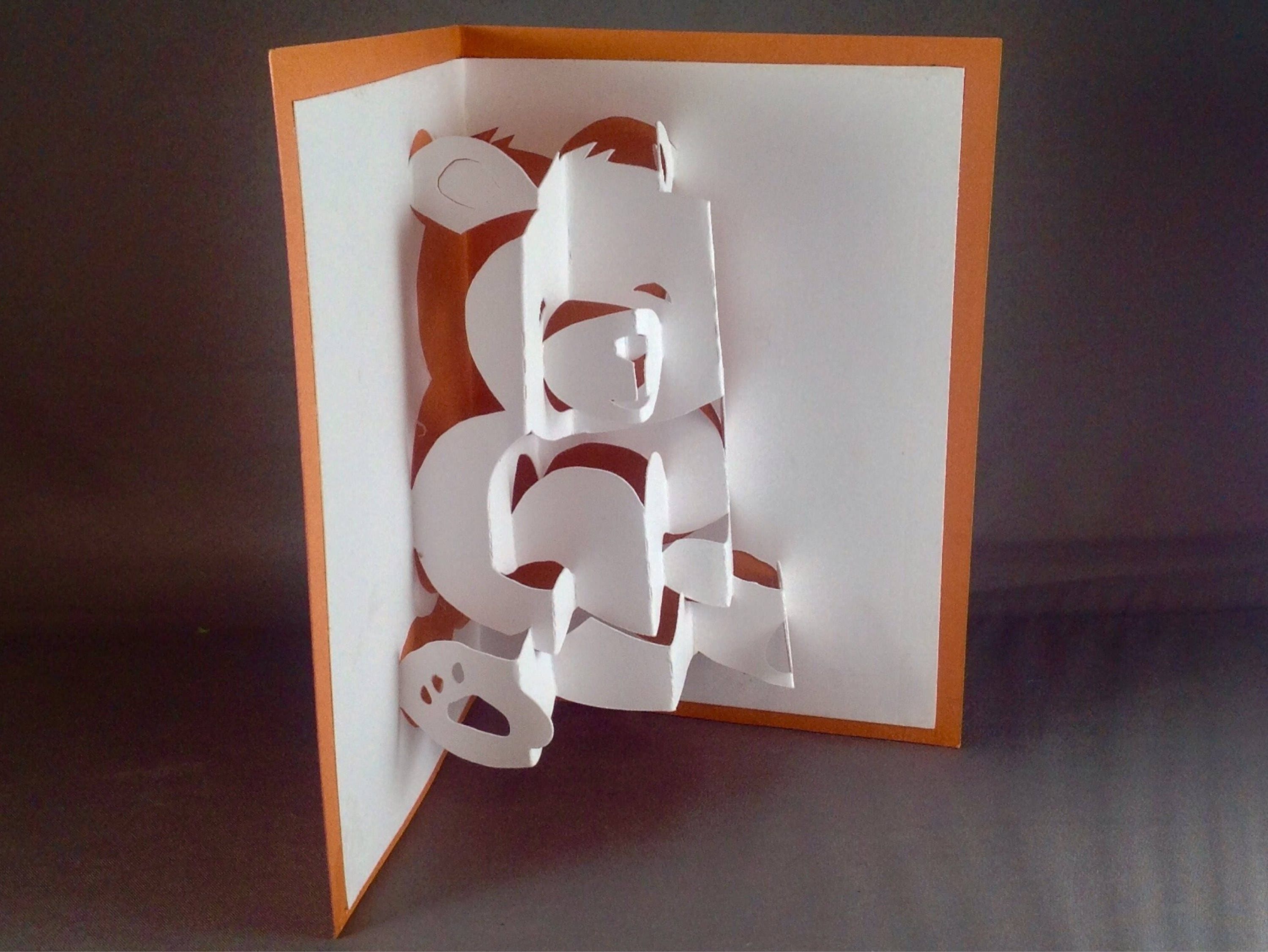 Teddy Bear Pop Up Card Template Free