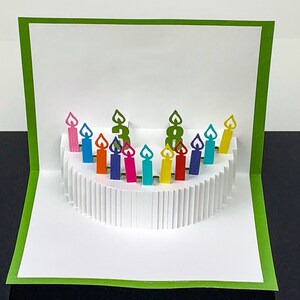 Carte Danniversaire 3d Pop Up Carte Gateau Danniversaire Etsy