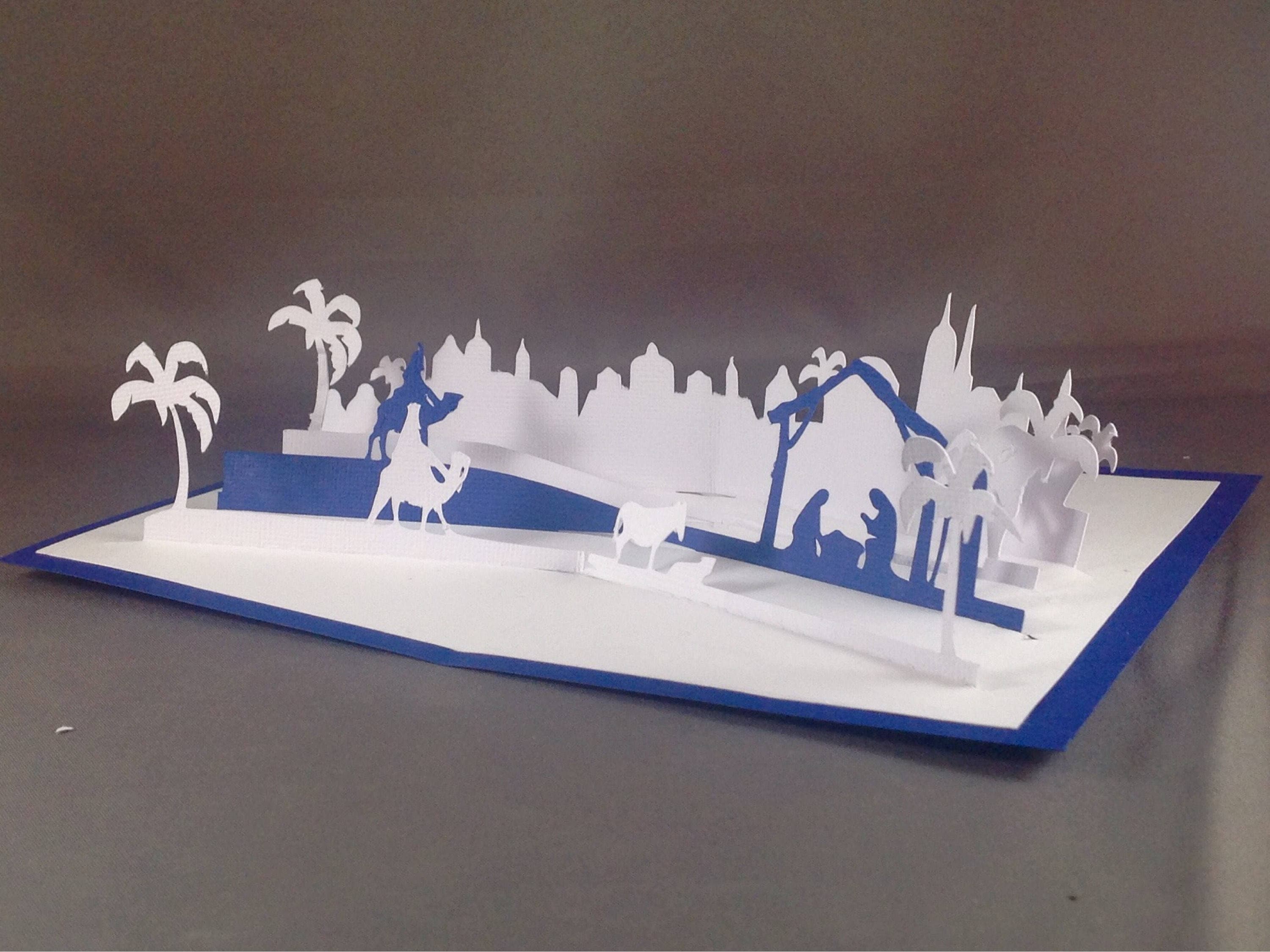 Pop cards christmas card crafts Nativity Scene Pop Up Christmas Cards 2017 w/ Mary Joseph Jesus | Nativity Figures Scripture