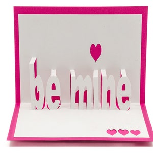 Tarjeta emergente 3D de San Valentín Be Mine: saludo romántico hecho a mano para un ser querido o como regalo de aniversario