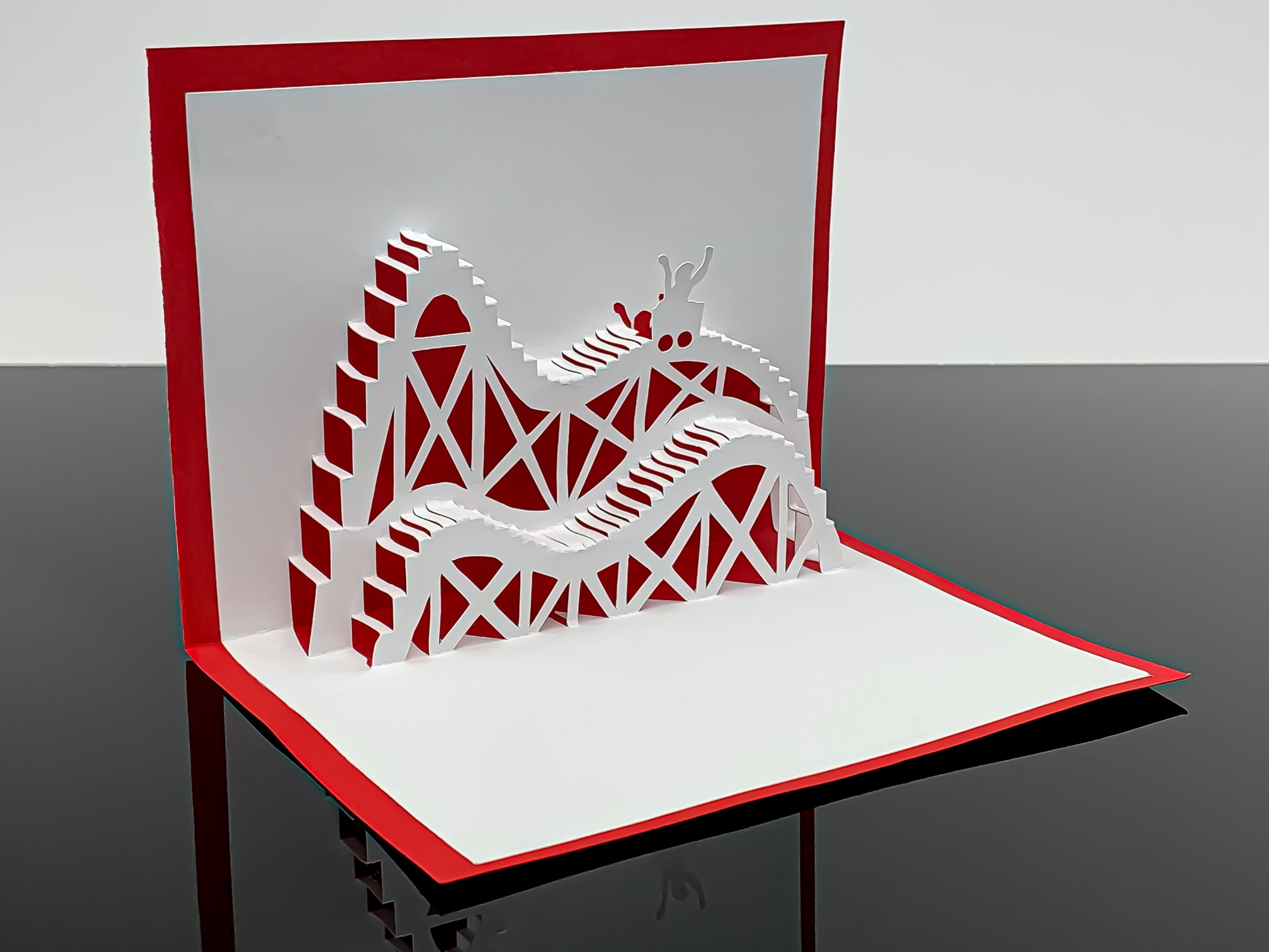 Kirigami 3D Birthday Cards Roller Coaster Cards Pop Up Cards Birthday…