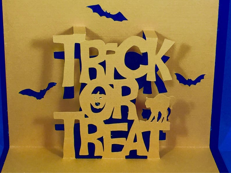 Trick or Treat Halloween Pop Up Card 3D Blank Happy Etsy
