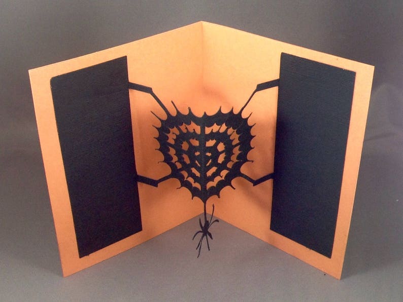 Happy Halloween Spider Web Pop Up Card 3D Spooky Spider Etsy
