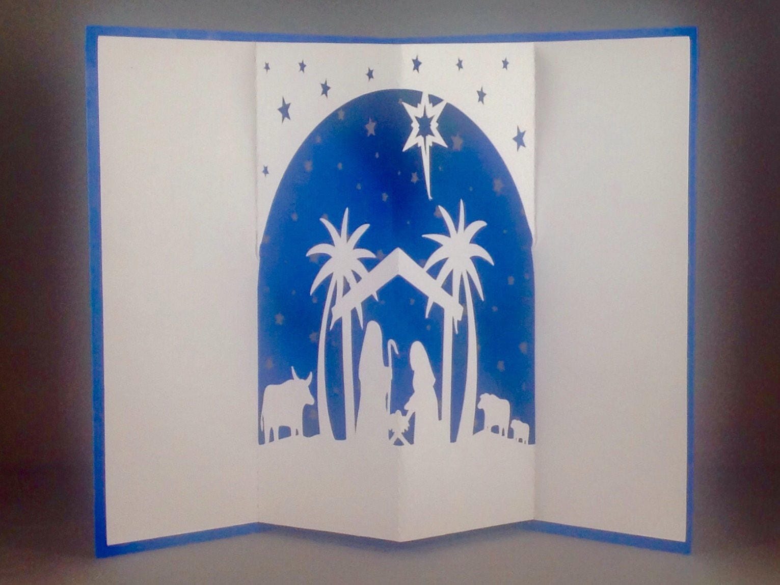 Christmas Pop Up Cards 3D Nativity Scene Cards Religious Etsy