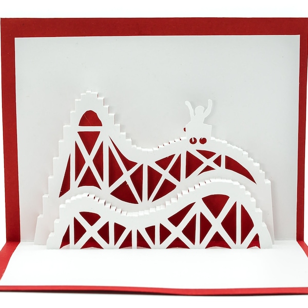 Roller Coaster Pop Up 3D Greeting Card | Amusement Park Card | Whimsical Design | Unique Keepsakes | Fun Decor | Custom Kids Birthday Gift