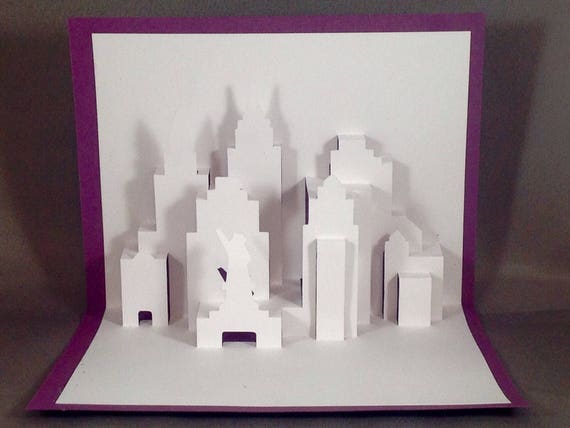 Spiksplinternieuw New York Skyline New York Cards with Statue of Liberty Pop Up | Etsy IP-77