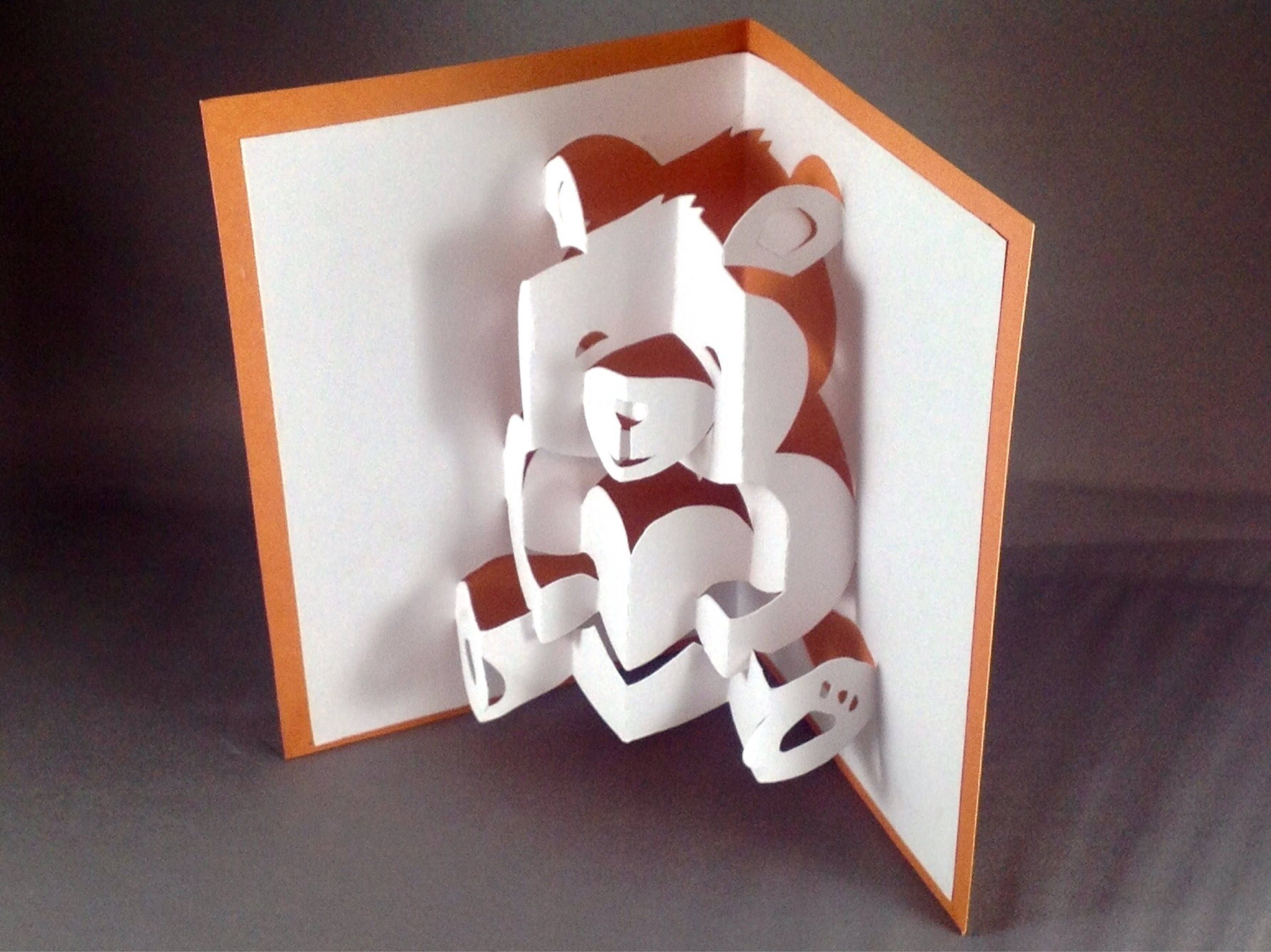 Teddy Bear Pop Up Card Template Free