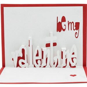 Tarjeta emergente 3D Be My Valentine: recuerdo romántico hecho a mano para esa persona especial / regalo personalizable