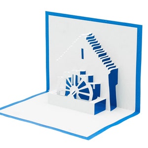 Waterwheel 3D Pop Up Greeting Card: Sympathy, Thinking of You, Encouragement, Rustic Countryside Charm