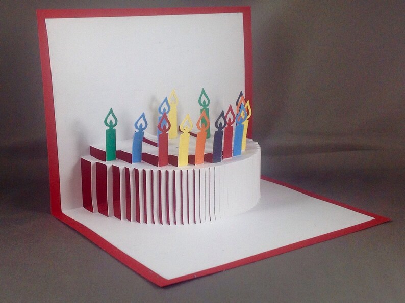 3d Birthday Card Pop Up Birthday Cake Card Pop Up Birthday Etsy