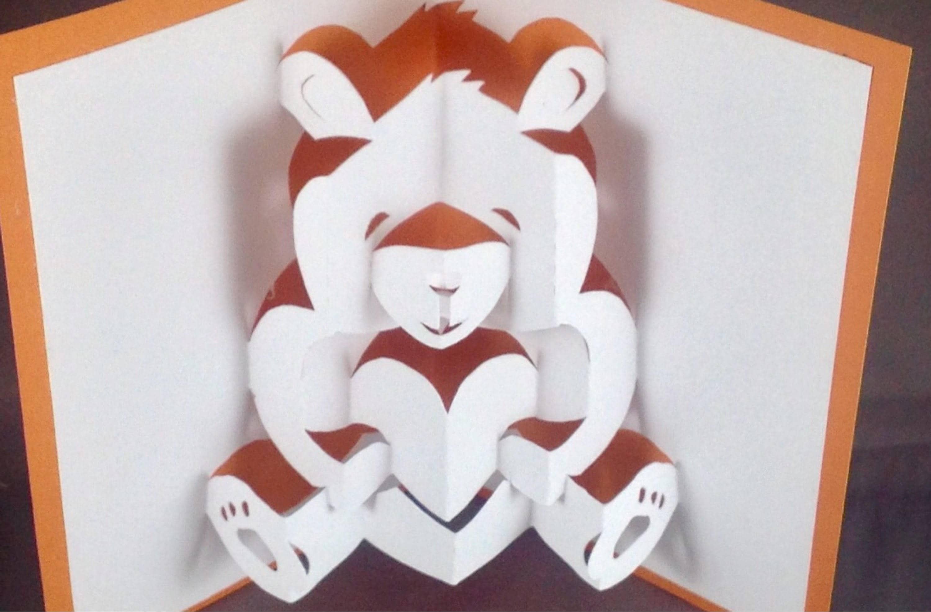 Teddy Bear Pop Up Card Template Free