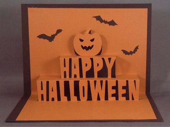 Halloween Card Hallowen Bats Halloween Card for Kids Bats and Pumpkins Card Fun Halloween Card for Kids Happy Halloween Card Bats Card