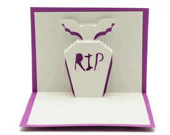 Bat Gravestone Spooky Pop Up Halloween Card: Haunted Graveyard Keepsake for Eerie Celebrations