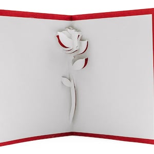 Tarjeta de amor emergente en 3D con forma de rosa: regalo romántico hecho a mano para el día de San Valentín, aniversario y compromiso