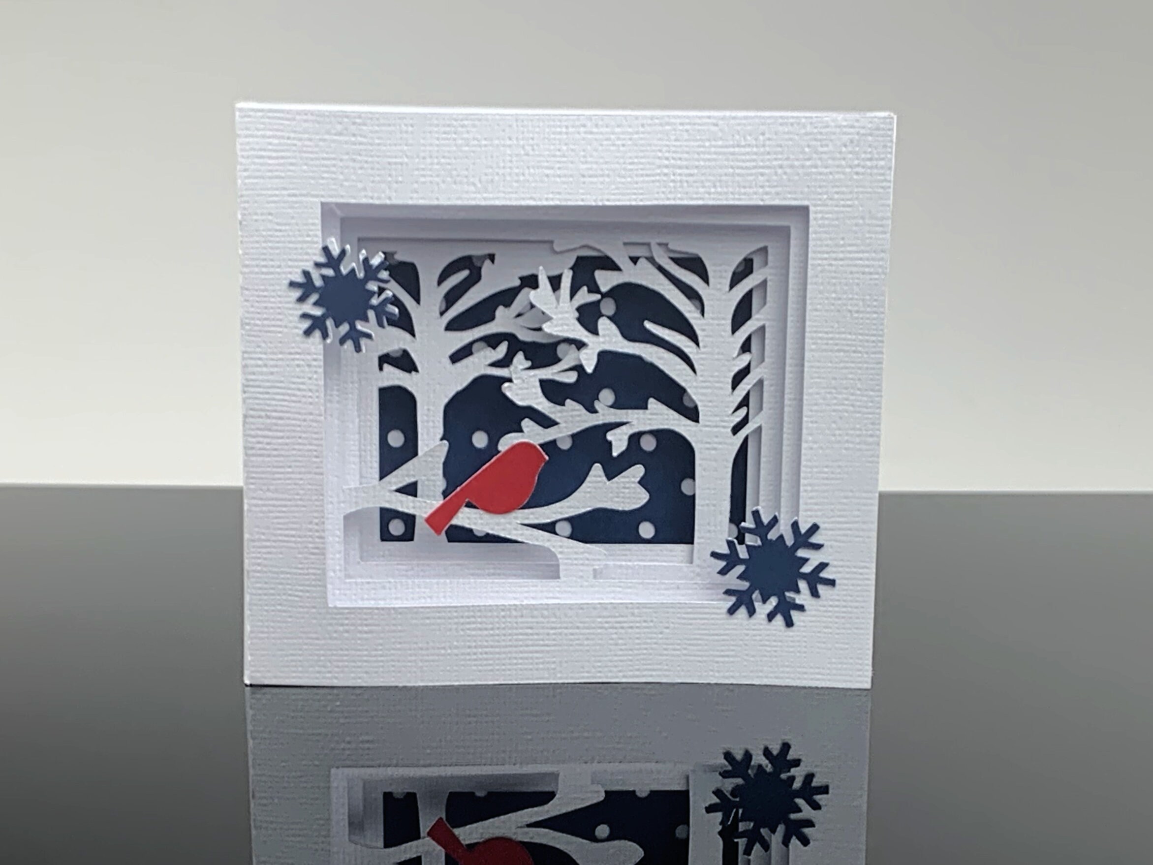 Winter Cardinal Shadow Box Pop Up Card, 3D Christmas Greeting, Happy …