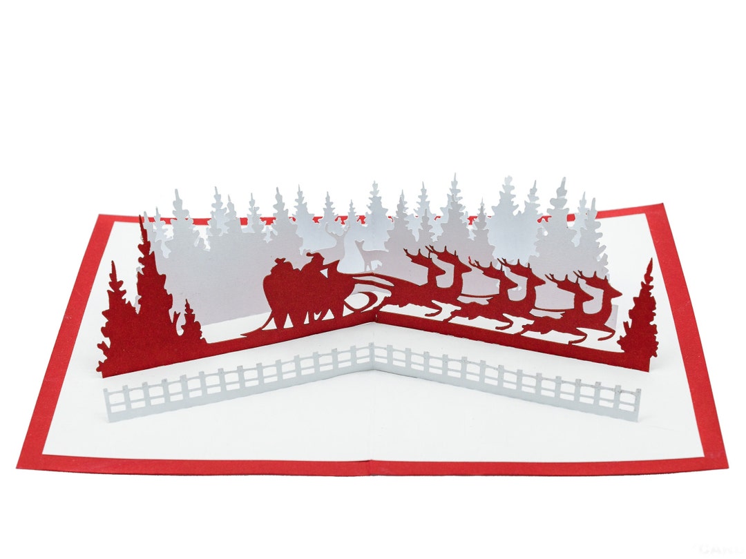 Santa's Magical Sleigh Ride 3D Pop up Christmas Card: Santa Claus ...