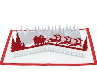 Santa's Sleigh Ride Christmas Pop Up 3D Greeting Card 2023