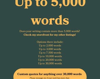 Line Editing & Proofreading: Up to 5000 Words (Digital)