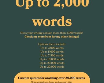 Line Editing & Proofreading: Up to 2000 Words