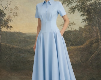 Corset midi, travail minimaliste, coupe personnalisée, demoiselle d'honneur, invitée à un mariage, rendez-vous galant, robe pour femme. AzGrace