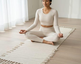 Eco-Friendly Handmade Yoga Mat in Neutral Tone