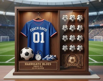 Regalos personalizados para entrenador de fútbol: placa acrílica, regalos deportivos para equipo y familia.