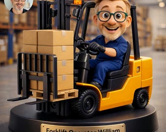 Niestandardowa tabliczka akrylowa z portretem kierowcy wózka widłowego