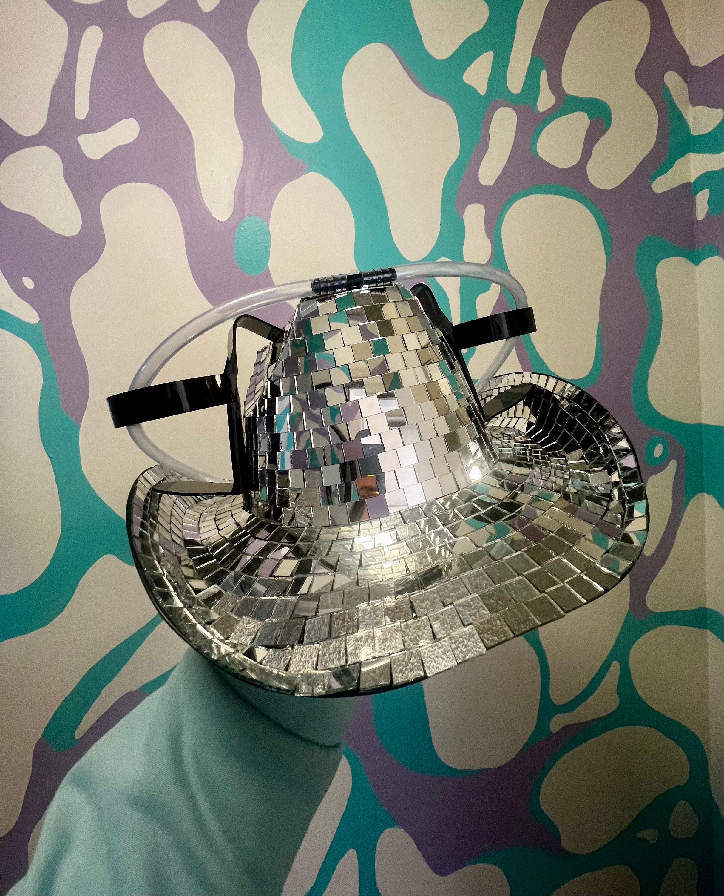 Disco Mirror Cowboy/cowgirl Beer Helmet - Etsy display picture 1