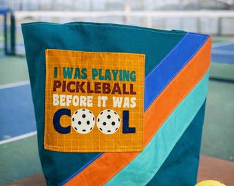 Retro Pickleball Tote Bag – Handmade Canvas Everyday Tote