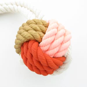 Pink, Orange & Gold Hand-Painted Monkey's Fist Knot image 5