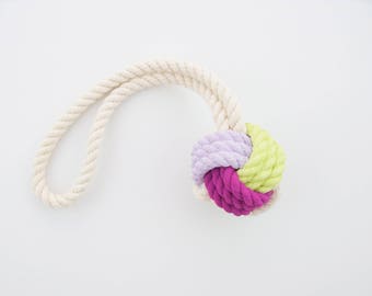 Lavender, Lemonade & Violet Hand-Painted Monkey's Fist Knot