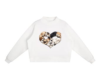 Puppies Infinite Love - Essential Fleece Mock-Neck Crew Sweatshirt