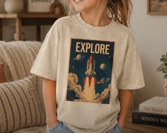 Explora - Camiseta infantil con efecto desgastado por la nieve