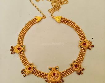 Peacock Design gouden Indiase heupriem - bruids kamarband taillesieraden