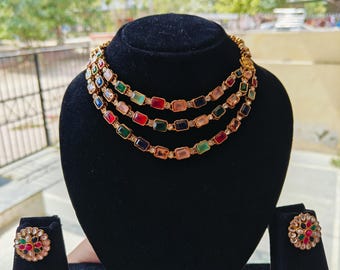 Wedding Kundan Necklace Set: Bollywood Indian Wedding Jewelry