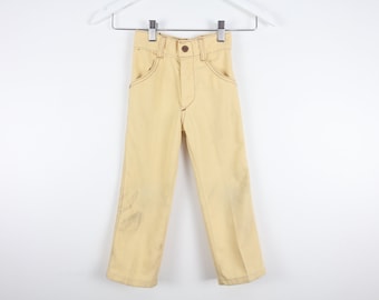 vintage "billy the kid" brand TAN 1960s denim contrast stitch kids toddler jeans -- size 4t