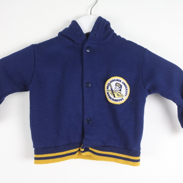 vintage 80s West VIRGINIA University MOUNTAINEERS football college vintage football team kids hoodie sweatshirt size 2t - 2 year old