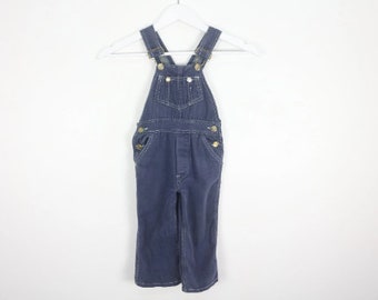 vintage kids blue DENIM jumper OVERALLS childrens faded blue jean -- size 4T