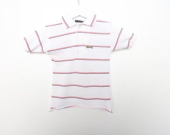 vintage size 2T LE TIGRE stripe vintage KID'S 1970s 80s color block vintage polo t-shirt -- size 2t