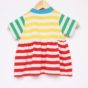 vintage kids STRIPED 1990s y2k style childrens size 4t color block fresh prince dress size 4T image 3